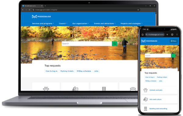 City of Mississauga website homepage