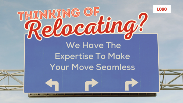Thinking of relocating?, Facebook cover photo template